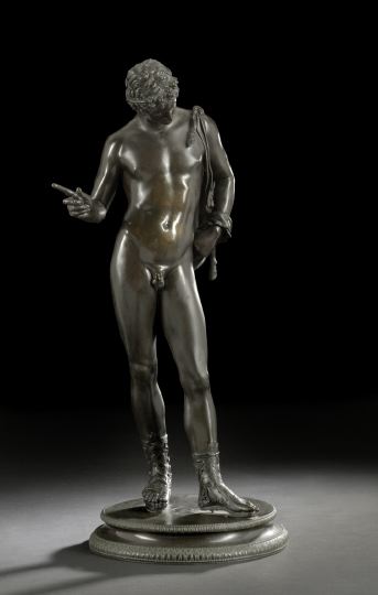 Continental Patinated Bronze Figure