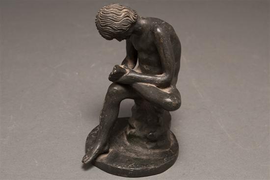 Continental patinated bronze figure