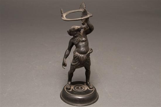 Continental patinated bronze figure
