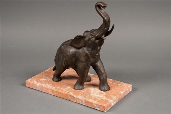 Continental patinated bronze figure