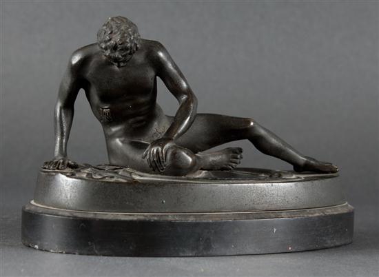 Continental patinated bronze figure