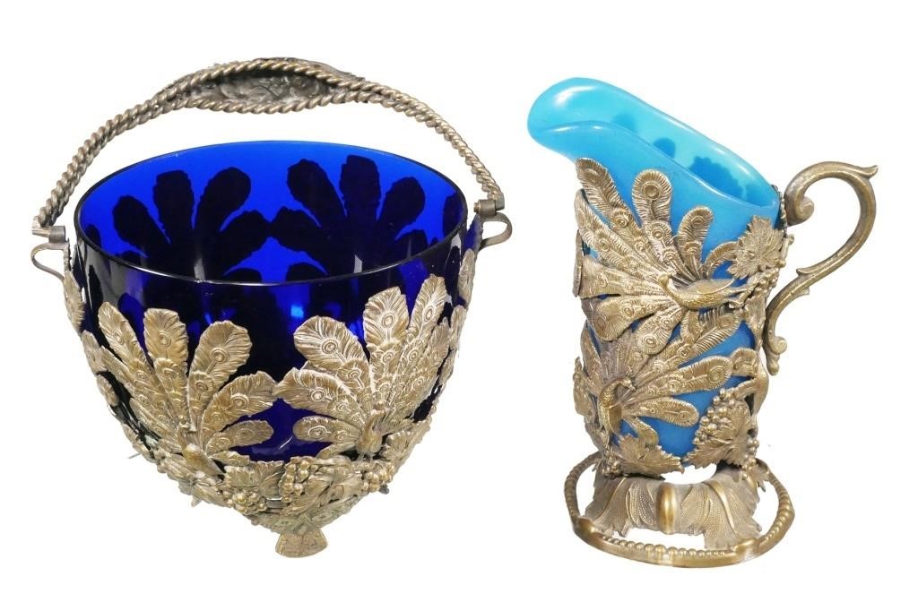 CONTINENTAL PEACOCK DISHES, GLASS &