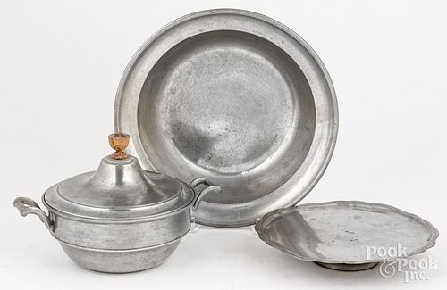 CONTINENTAL PEWTER BOWL, 19TH