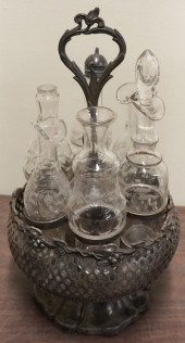 CONTINENTAL PEWTER CRUET STAND