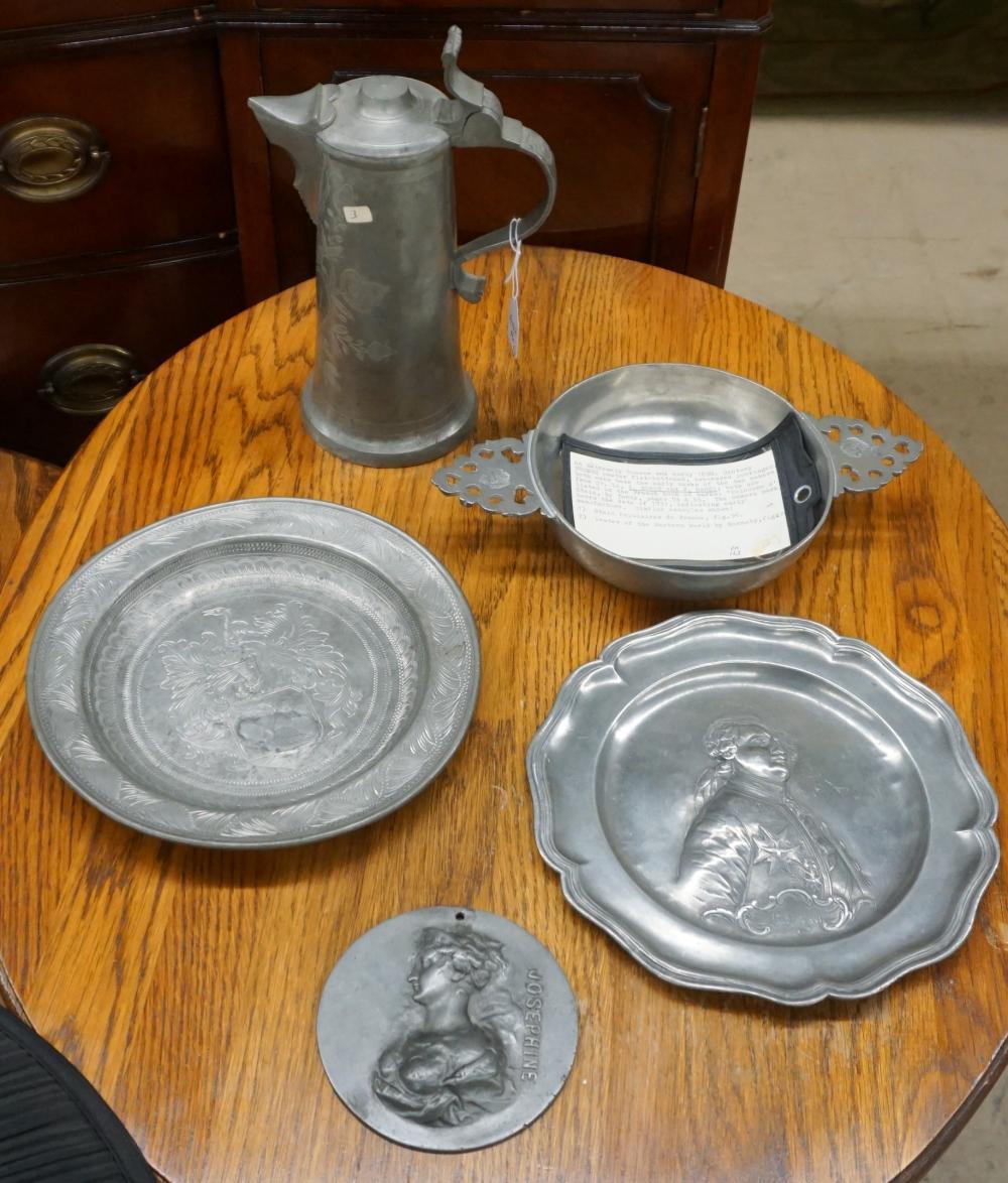 CONTINENTAL PEWTER FLAGON,