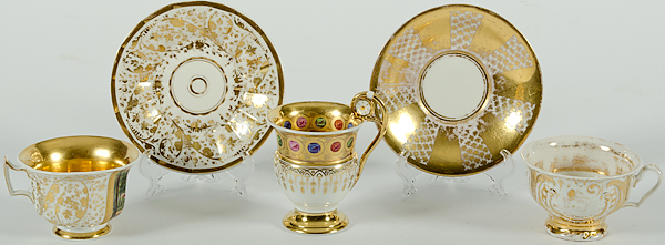 Continental Porcelain Gilded Cups