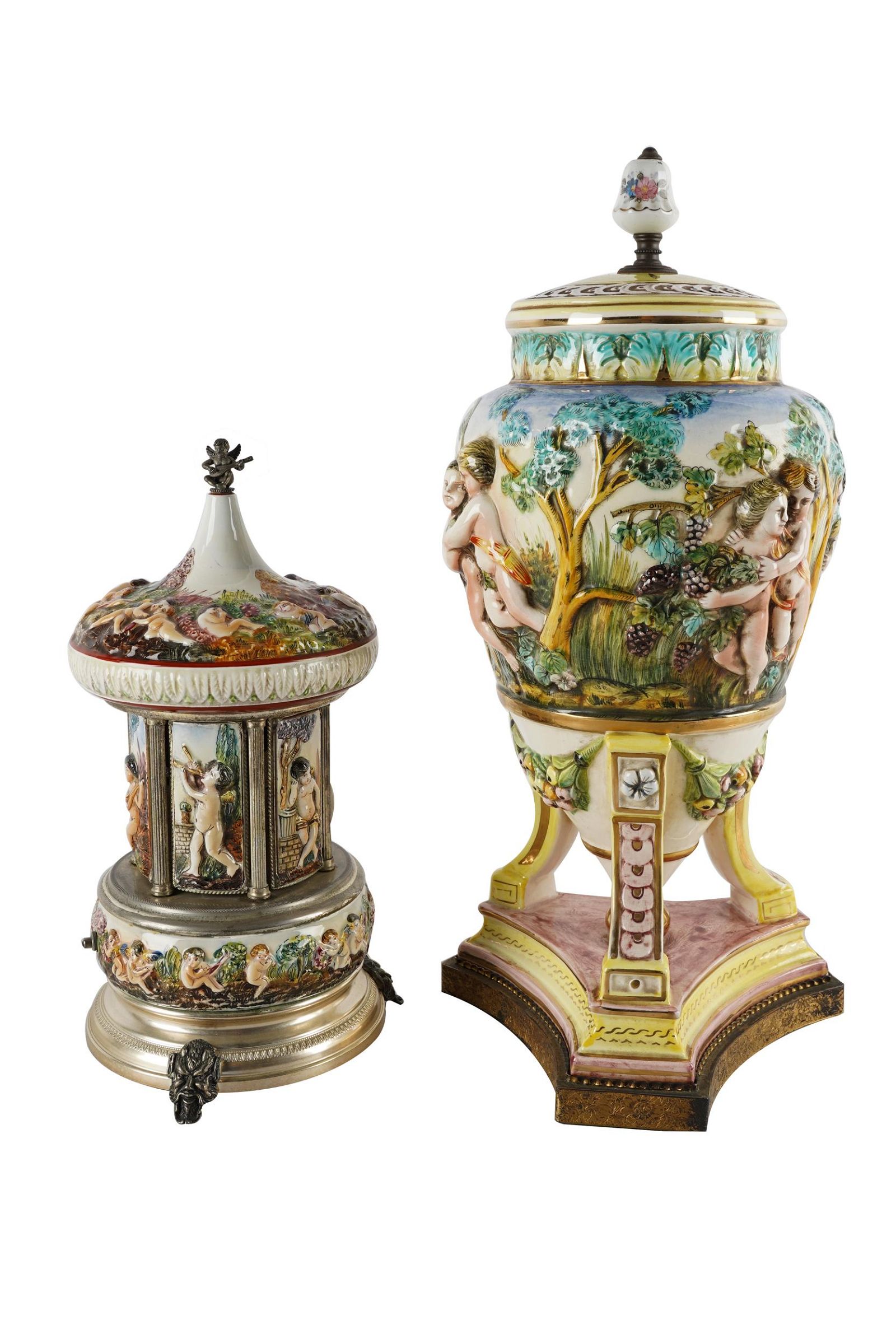 CONTINENTAL PORCELAIN MUSIC BOX &