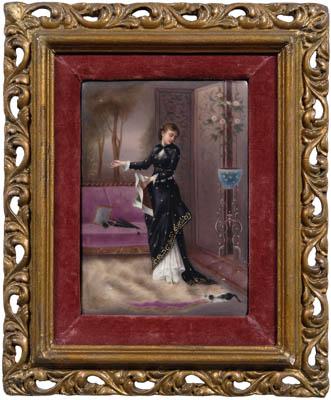 Continental porcelain plaque, woman