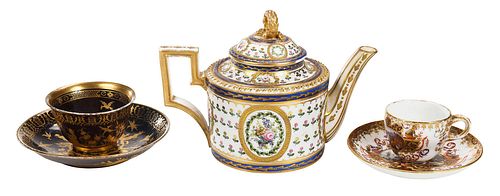 CONTINENTAL PORCELAIN TEAPOT AND