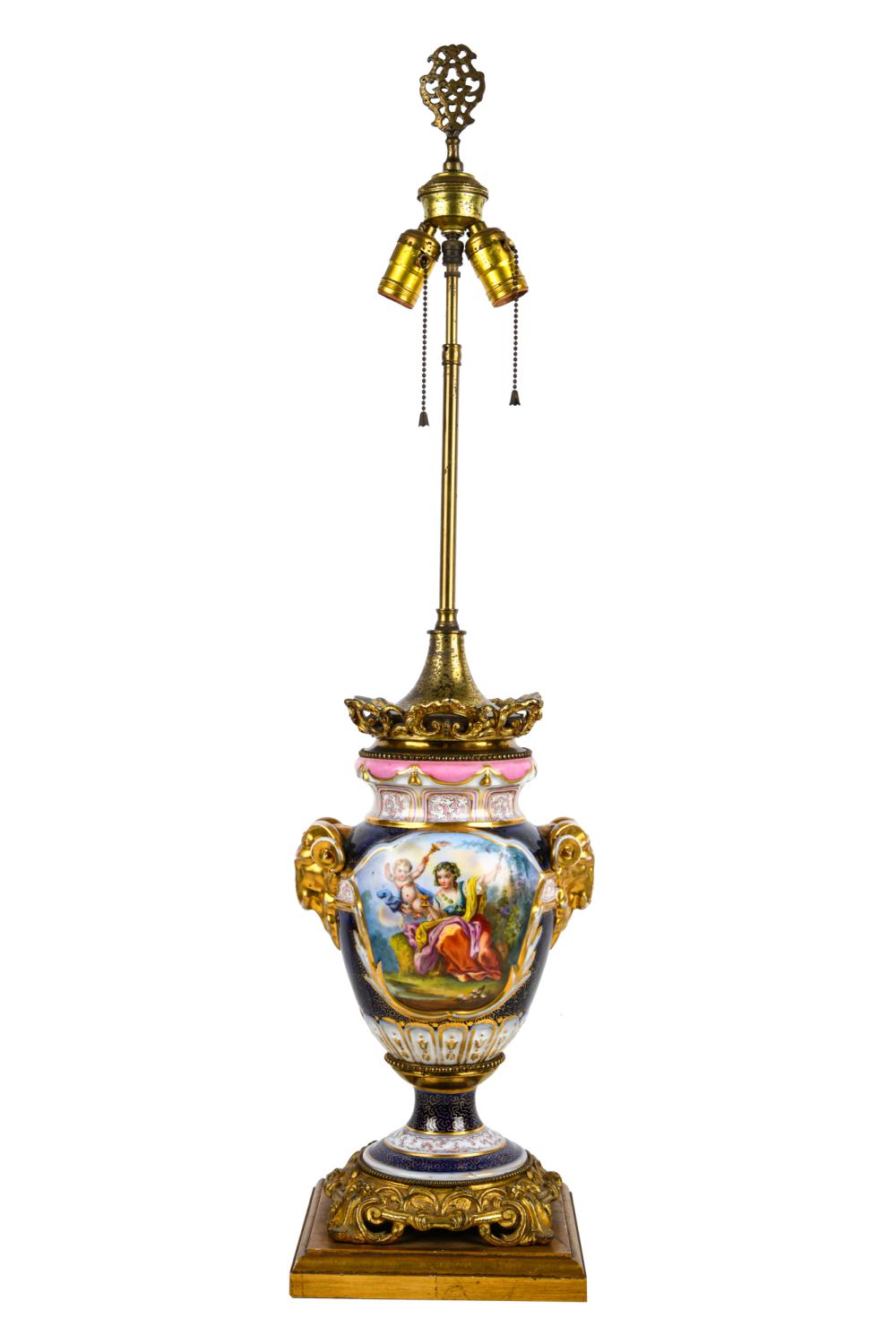 CONTINENTAL PORCELAIN URNmounted as