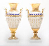 CONTINENTAL PORCELAIN URNS W.