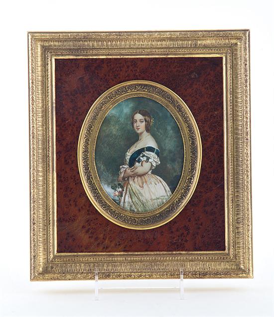 Continental portrait miniature of