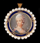 Continental round portrait on