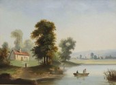 CONTINENTAL SCHOOL FRAMED OIL