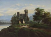 CONTINENTAL SCHOOL FRAMED OIL