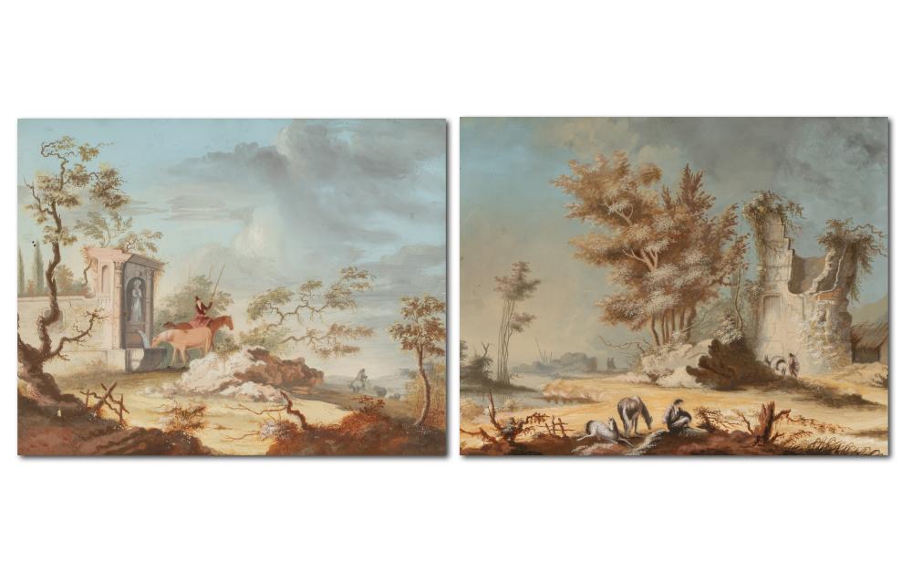 CONTINENTAL SCHOOL: PAIR OF
