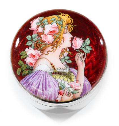 Continental silver and enamel box
