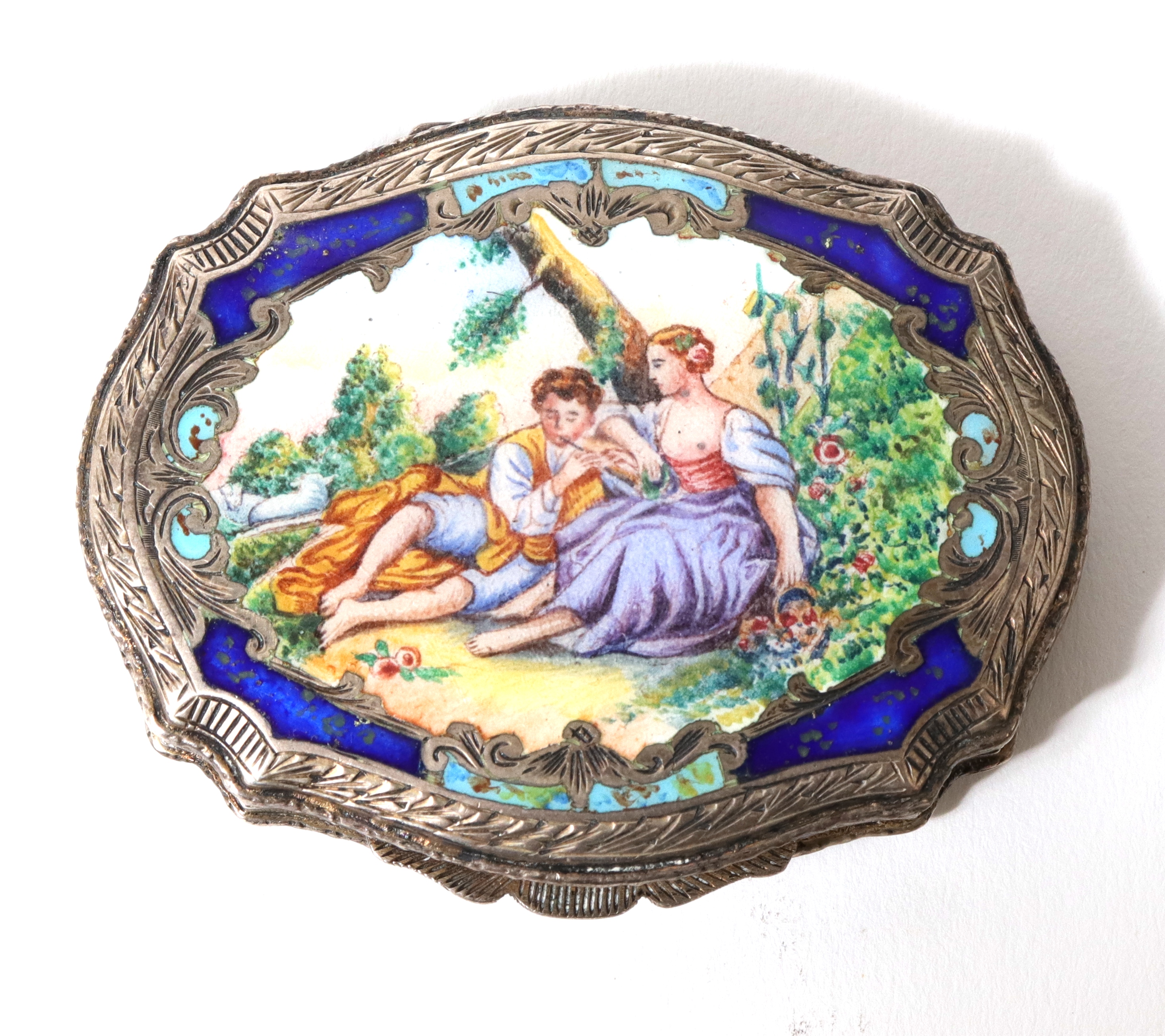 CONTINENTAL SILVER & ENAMEL COMPACT