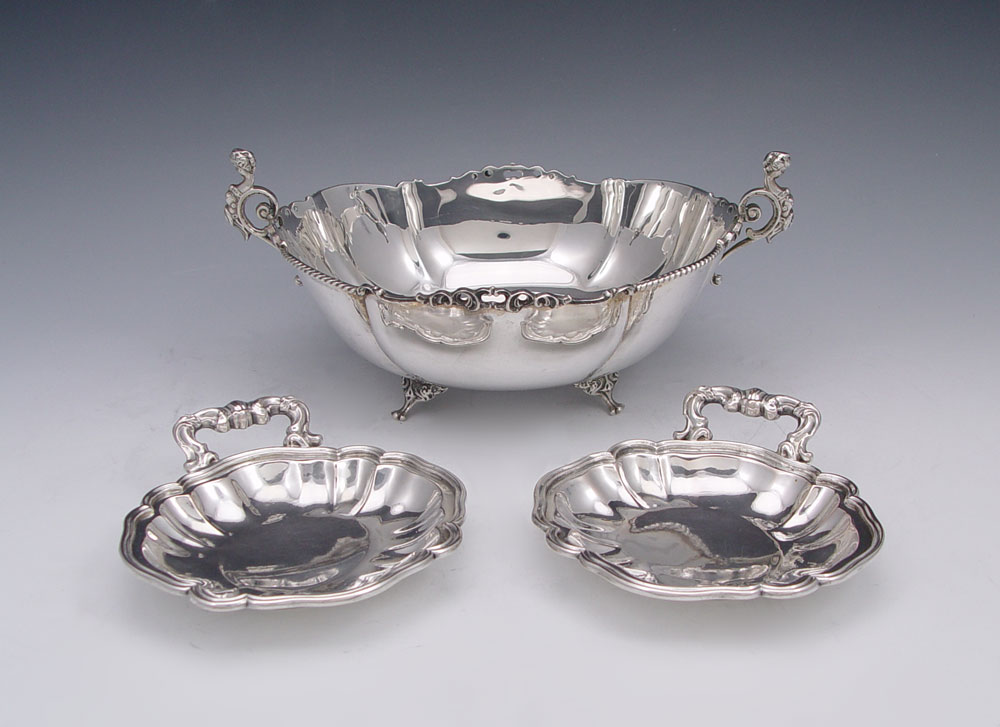 CONTINENTAL SILVER LOW BOWL AND 2
