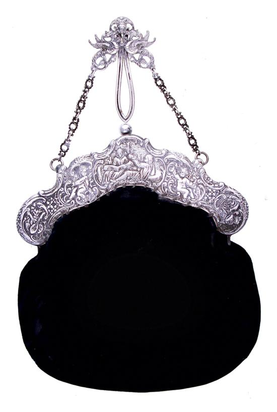 Continental silver-mounted velvet