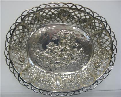 Continental silver openwork basket