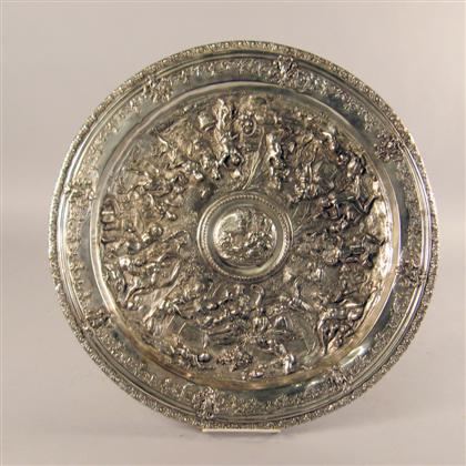 Continental silvered metal repousse