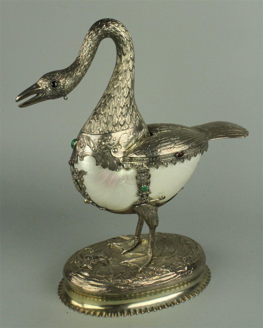 CONTINENTAL SILVERPLATED GOOSE FORM