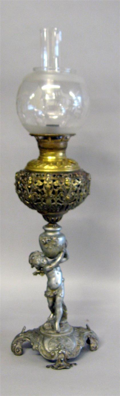 Continental style pewter and gilt