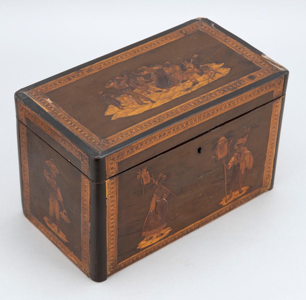 CONTINENTAL TEA CADDY INLAID WITH