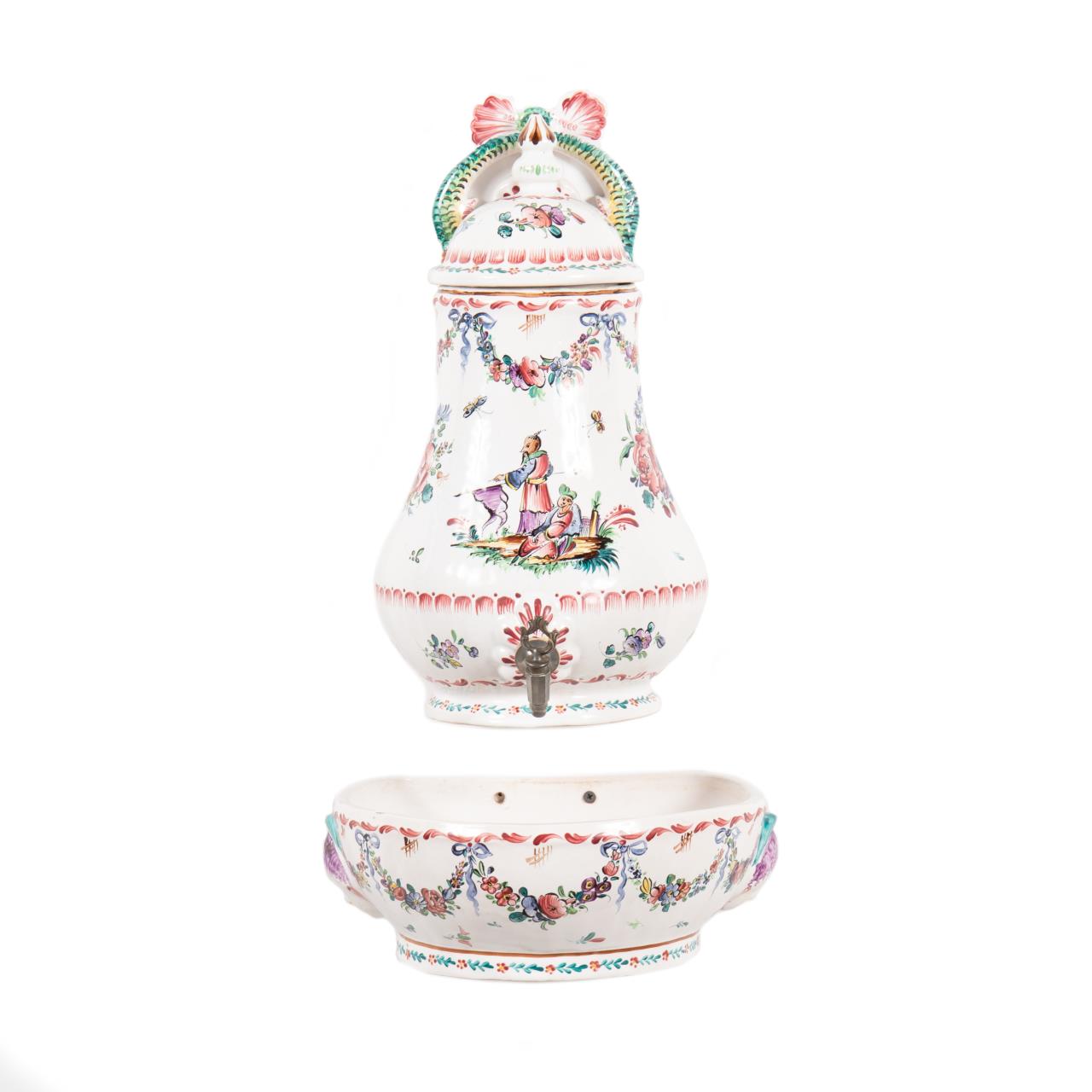 CONTINENTAL THREE PIECE MAJOLICA