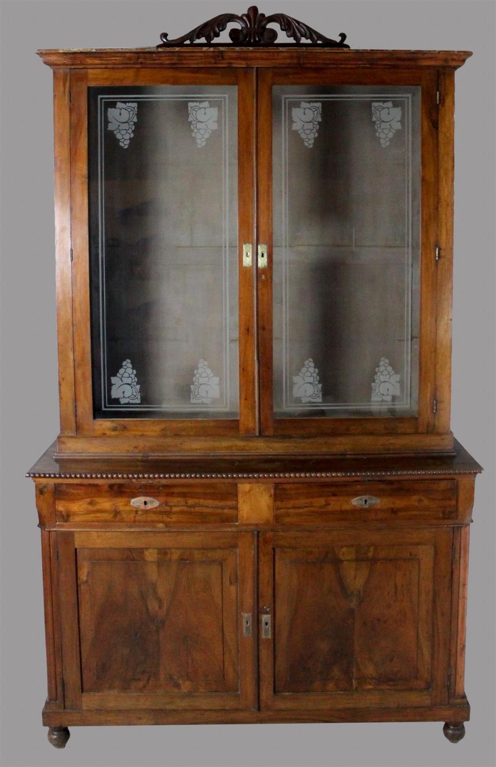 CONTINENTAL WALNUT BOOKCASE CABINET
