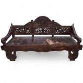 CONTINENTAL WOOD CARVED BENCHD