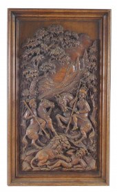 CONTINENTAL WOOD PANEL, 20TH C