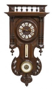 CONTINETNAL WALNUT CLOCK THERM