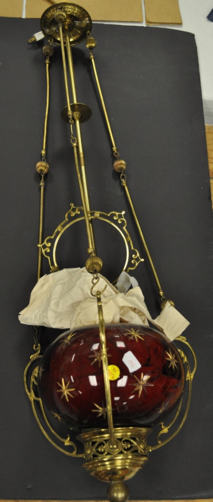 Converted gas chandelier with