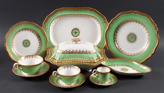 Copeland green banded parcel-gilt