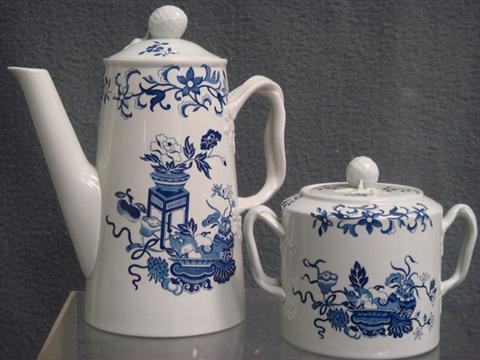 Copeland Spode Blue Bowpot 9"
