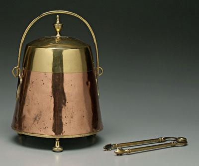 Copper and brass ash box,
