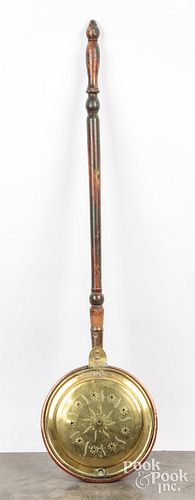 COPPER AND BRASS BEDWARMER, 19TH