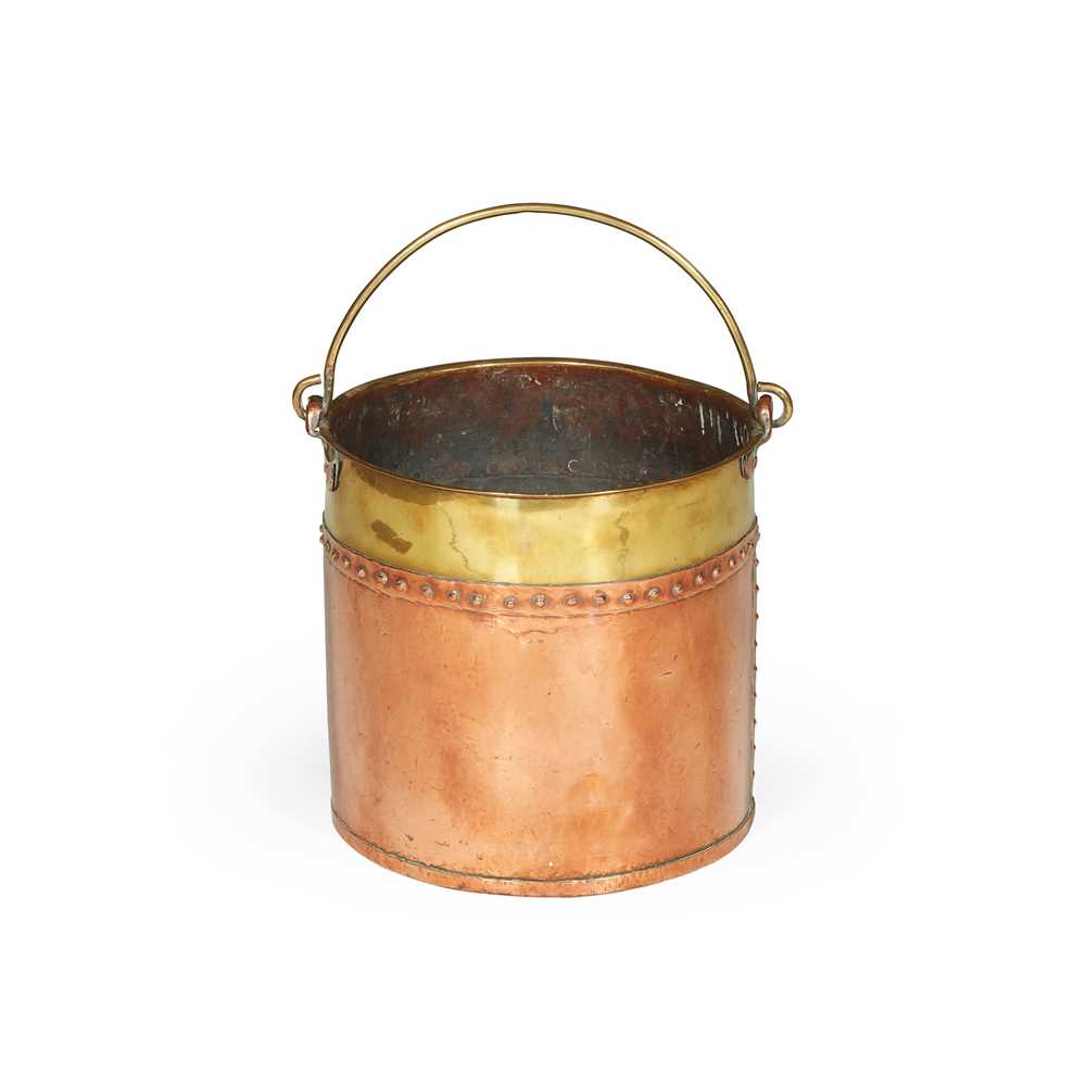COPPER AND BRASS BUCKET 19TH