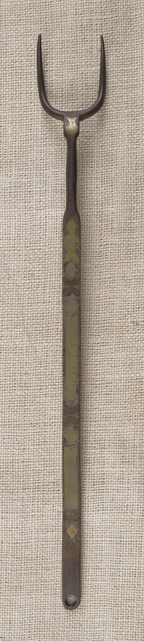 Copper and brass inlayed flesh fork