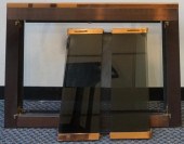 COPPER AND SMOKED GLASS FIREPL