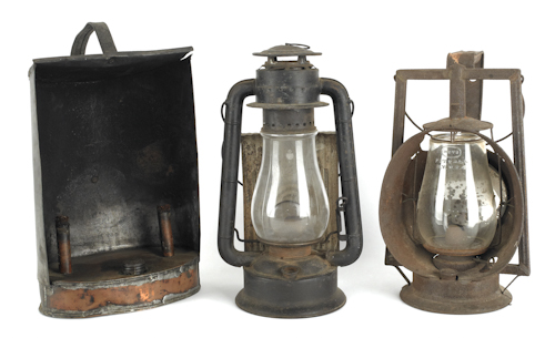 Copper and tin gigging lantern 19th