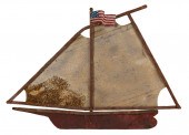 COPPER AND TIN SAILBOAT WEATHE