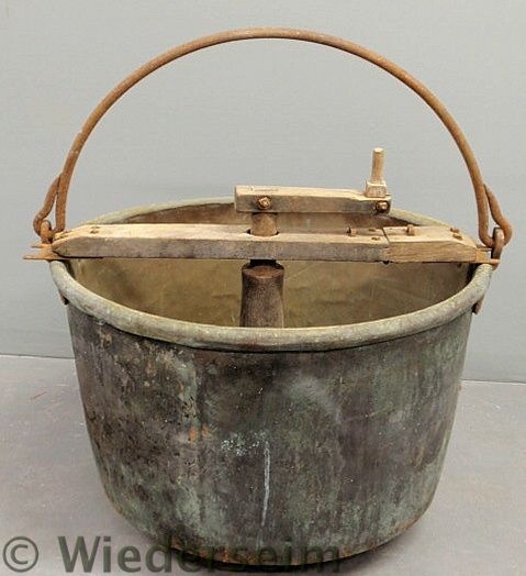 Copper apple butter kettle 19th
