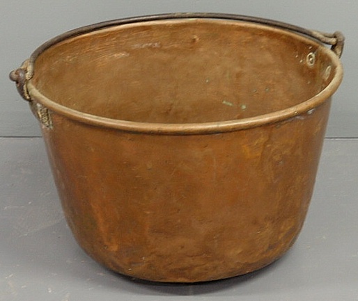 Copper apple butter kettle 19th