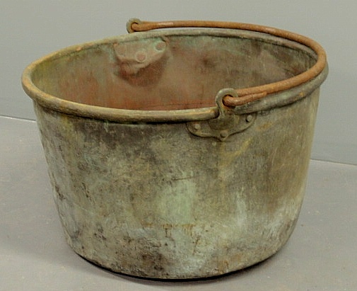 Copper apple butter kettle 19th