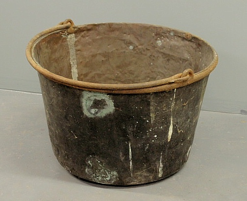 Copper apple butter kettle 19th
