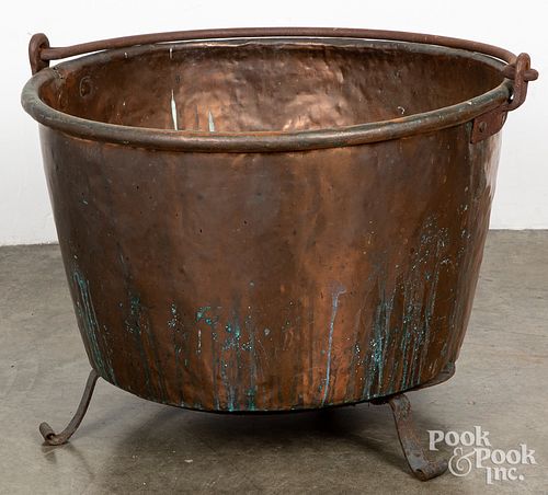 COPPER APPLE BUTTER KETTLE AND