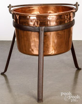 COPPER APPLE BUTTER KETTLE ON